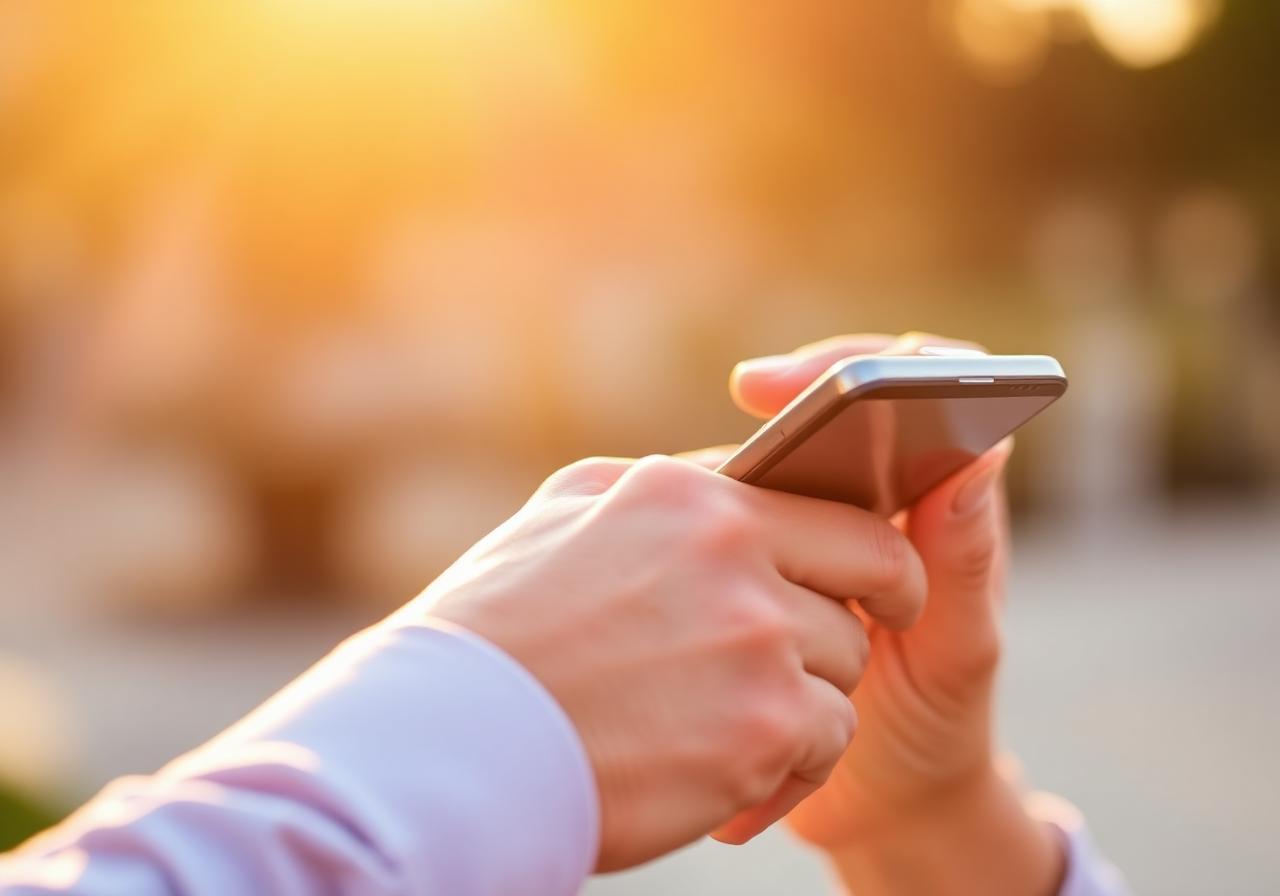 Person holding a phone, reaching out to Vizoratech